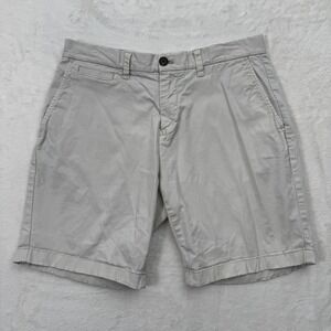 Tommy Hilfiger Chino Shorts Mens 32 Gray Solid Cotton Stretch Casual Classic